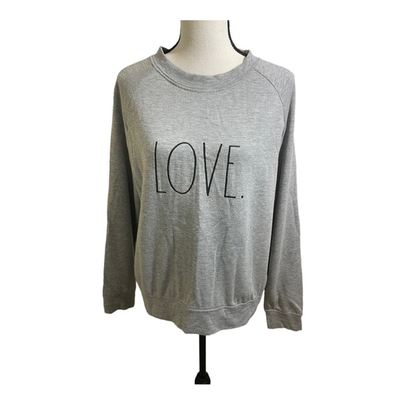 Rae Dunn womens Love Logo pullover sweatshirt fleece inside. Grey. Size medium - Picture 3 of 10